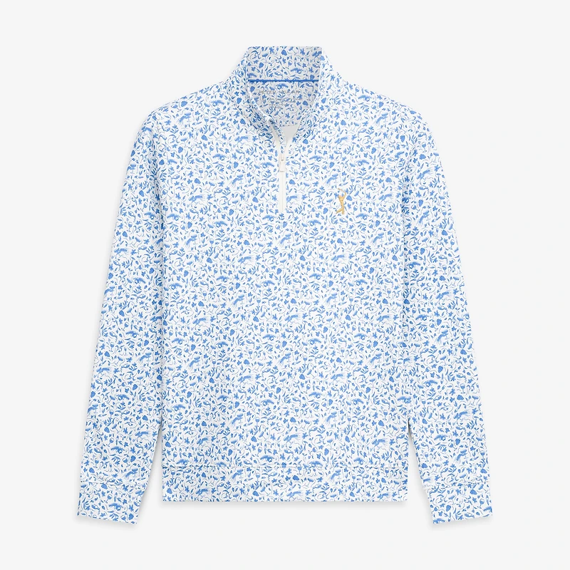 Pull à col zippé Peter Millar THE PLAYERS Vino Flora Perth Performance bleu clair pour femme