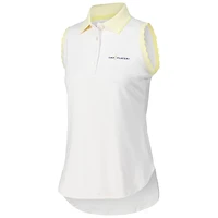 Polo Peter Millar blanc en jersey extensible sans manches THE PLAYERS Opal pour femme