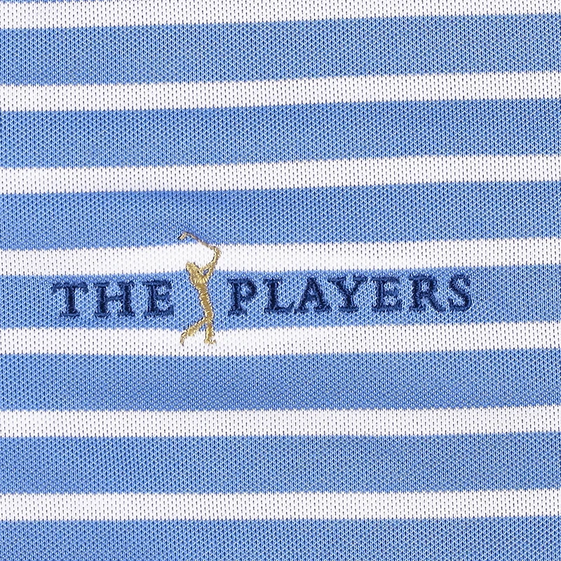 Women's Puma Blue/White THE PLAYERS Everyday Stripe Pique dryCELL Polo