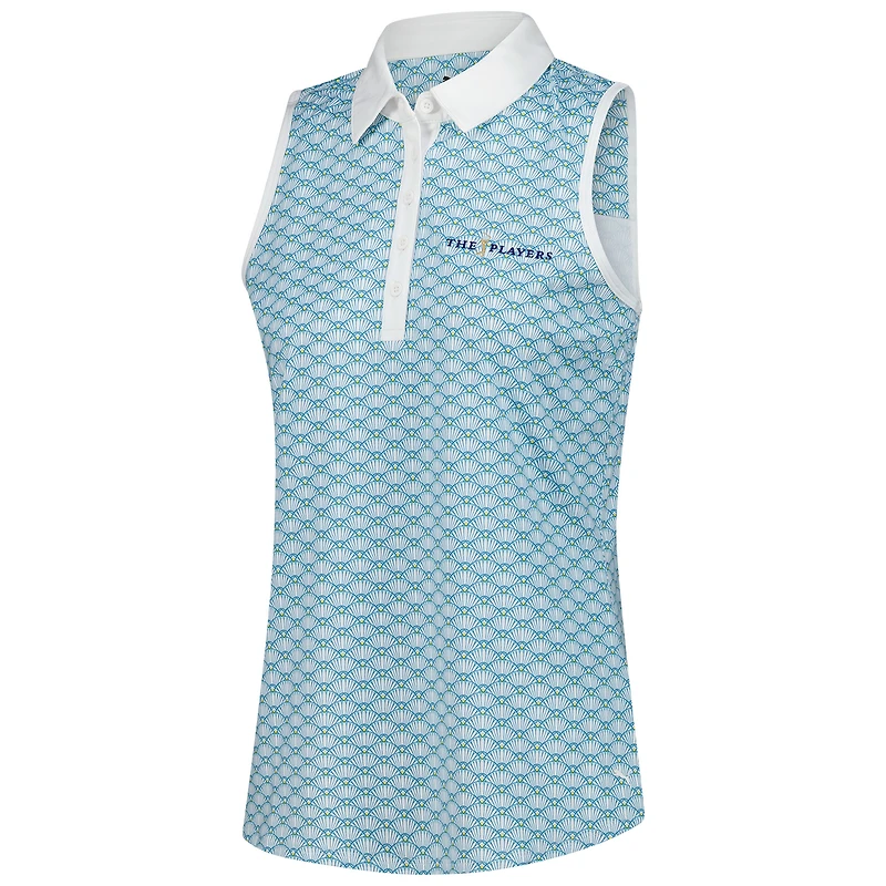 Women's Puma Blue THE PLAYERS Scalloped CLOUDSPUN Sleeveless Polo