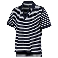 Haut Puma dryCELL THE PLAYERS Everyday Stripe Pique pour femme, bleu marine/blanc