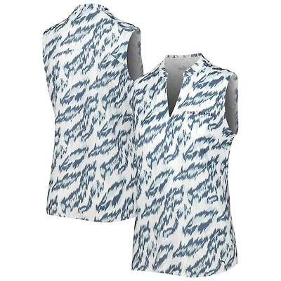 Women's Puma White THE PLAYERS MATTR Animal Print Sleeveless V-Neck Polo