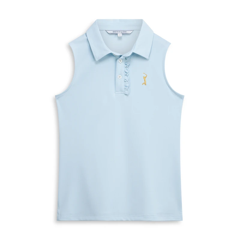 Women's Smith & Quinn Light Blue THE PLAYERS Alice Ruffle Sleeveless Polo