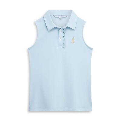 Women's Smith & Quinn Light Blue THE PLAYERS Alice Ruffle Sleeveless Polo