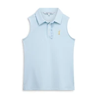 Women's Smith & Quinn  Light Blue THE PLAYERS Alice Ruffle Sleeveless Polo