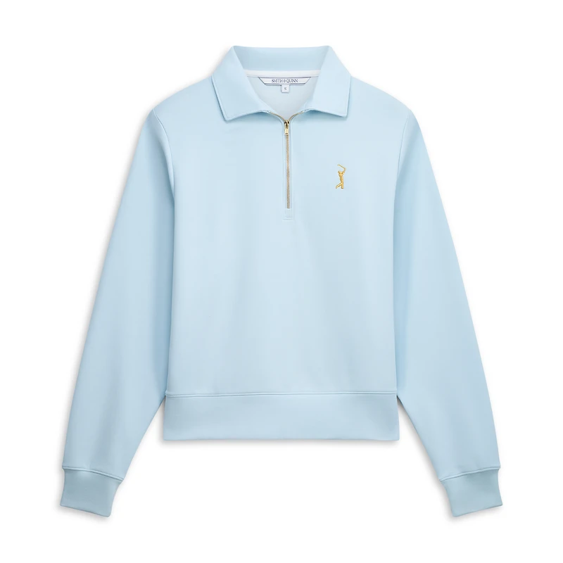 Women's Smith & Quinn  Light Blue THE PLAYERS Chase Quarter-Zip Sweatshirt