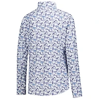Women's Smith & Quinn White THE PLAYERS Island Oasis Micro Print Ava Quarter-Zip Pullover