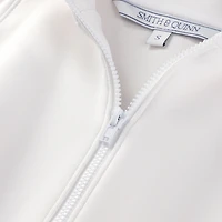 Pull court zippé à demi-hauteur The Players Nora Raglan blanc pour femme de Smith & Quinn.