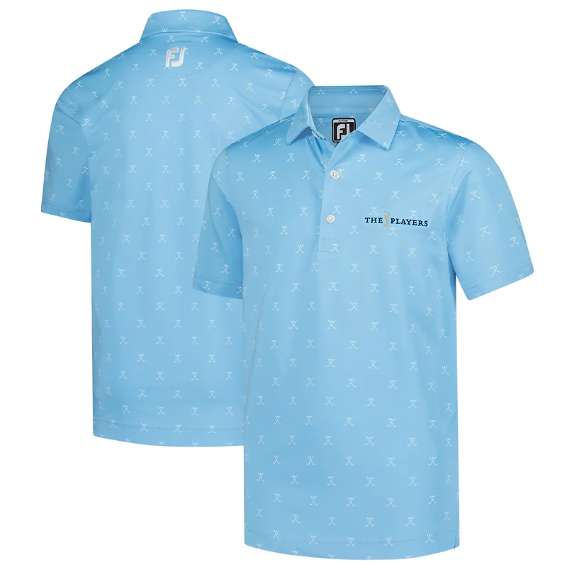 Polo imprimé golf bleu clair FootJoy pour jeunes THE PLAYERS