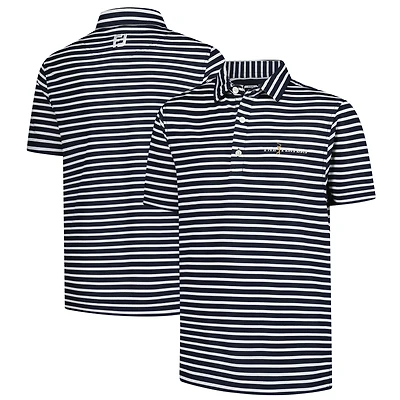 Polo piqué rayé bleu marine FootJoy pour jeunes THE PLAYERS