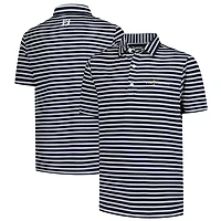 Polo piqué rayé bleu marine FootJoy pour jeunes THE PLAYERS