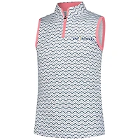 Polo sans manches à fermeture éclair quart de tour blanc FootJoy pour jeunes THE PLAYERS