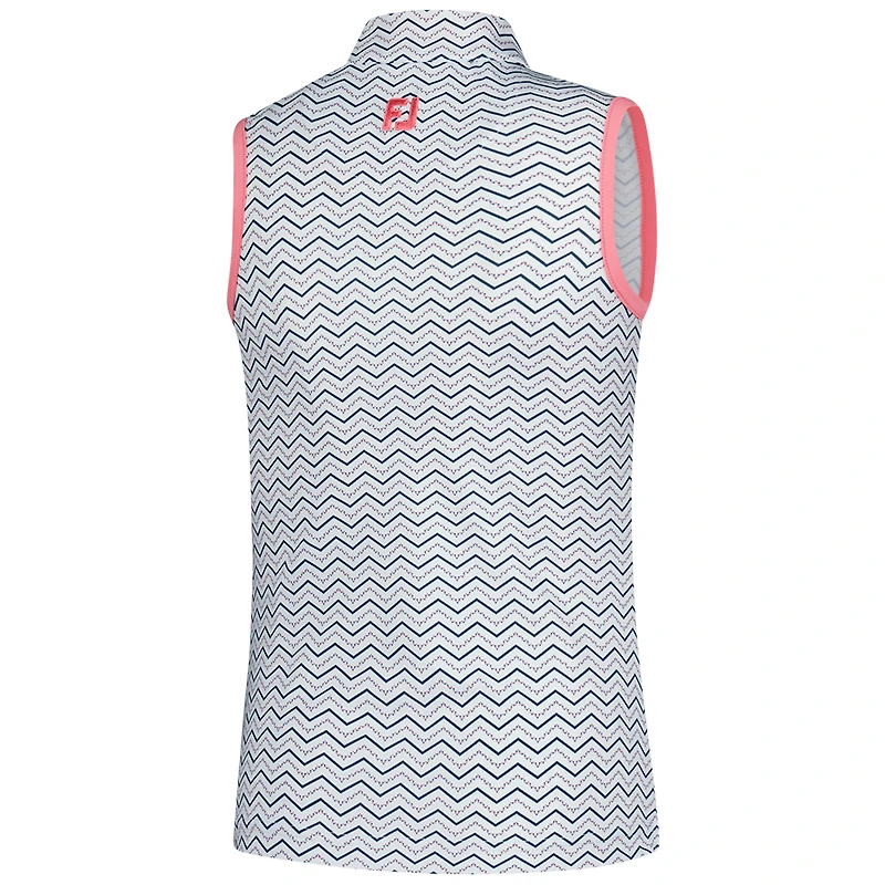 Youth FootJoy  White THE PLAYERS Sleeveless Quarter-Zip Polo