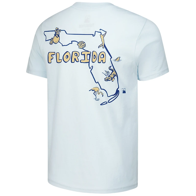 T-shirt bleu clair pour jeunes Flomotion THE PLAYERS Florida Outline