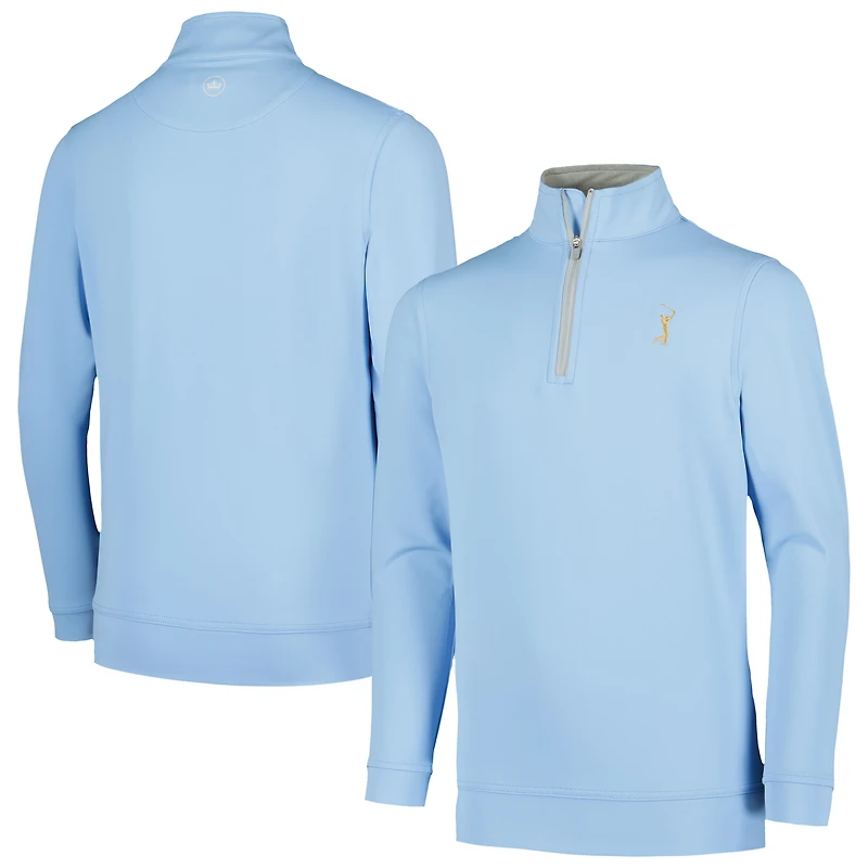 Haut Peter Millar bleu clair THE PLAYERS Perth Quarter-Zip pour jeune