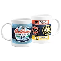 The Sports Vault Boston Bruins vs Philadelphia Flyers 2021 NHL Outdoors at Lake Tahoe - 11oz. Ensemble de tasse à café