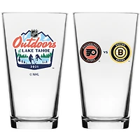The Sports Vault Bruins de Boston vs Flyers de Philadelphie 2021 NHL Outdoors at Lake Tahoe - 16oz. Ensemble de verres à mélange