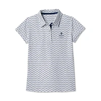 Girl's Youth FootJoy  White The Zurich Classic ProDry Chevron Polo