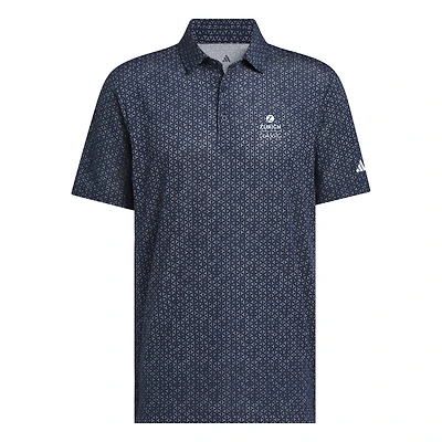 Polo adidas Zurich Classic Ultimate365 Mesh à imprimé tango, bleu marine, pour homme
