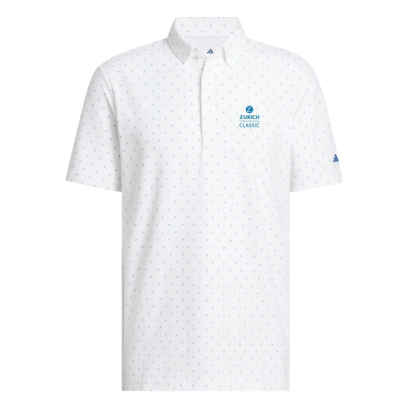Men's adidas White The Zurich Classic Ultimate365 Micro Print Polo