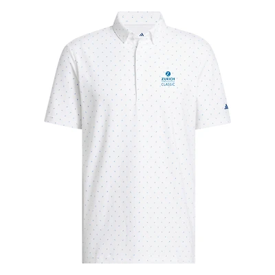 Men's adidas  White The Zurich Classic Ultimate365 Micro Print Polo