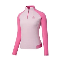 Pull rayé à col raglan et fermeture éclair quart de tour pour femme FootJoy Pink The Zurich Classic
