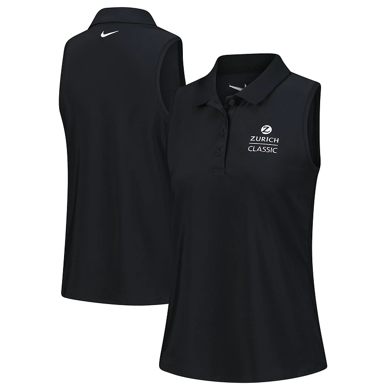 Polo sans manches Nike The Zurich Classic Performance pour femme, noir