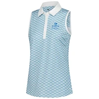 Polo sans manches Puma bleu The Zurich Classic CLOUDSPUN à motif festonné pour femme