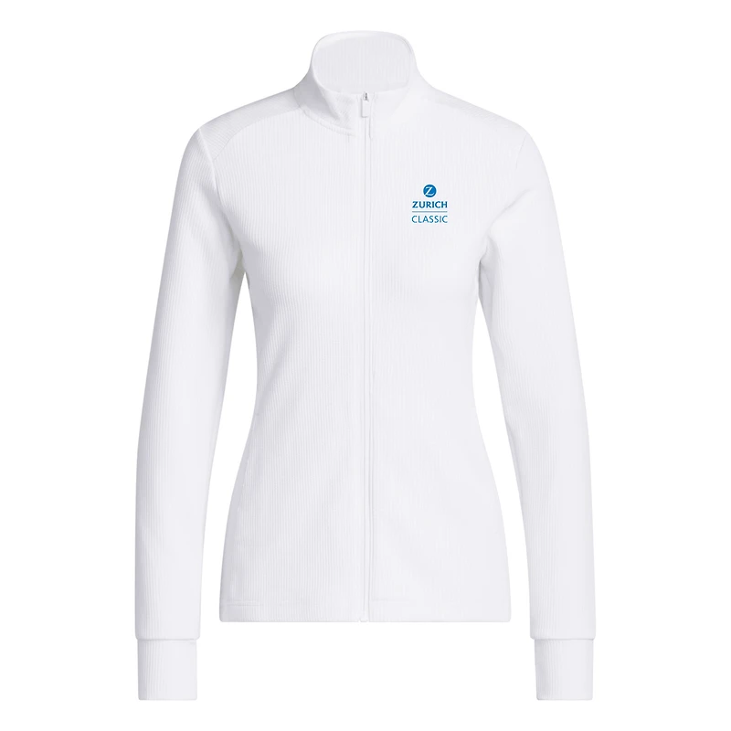 Women's adidas White The Zurich Classic Performance Texture Full-Zip Jacket