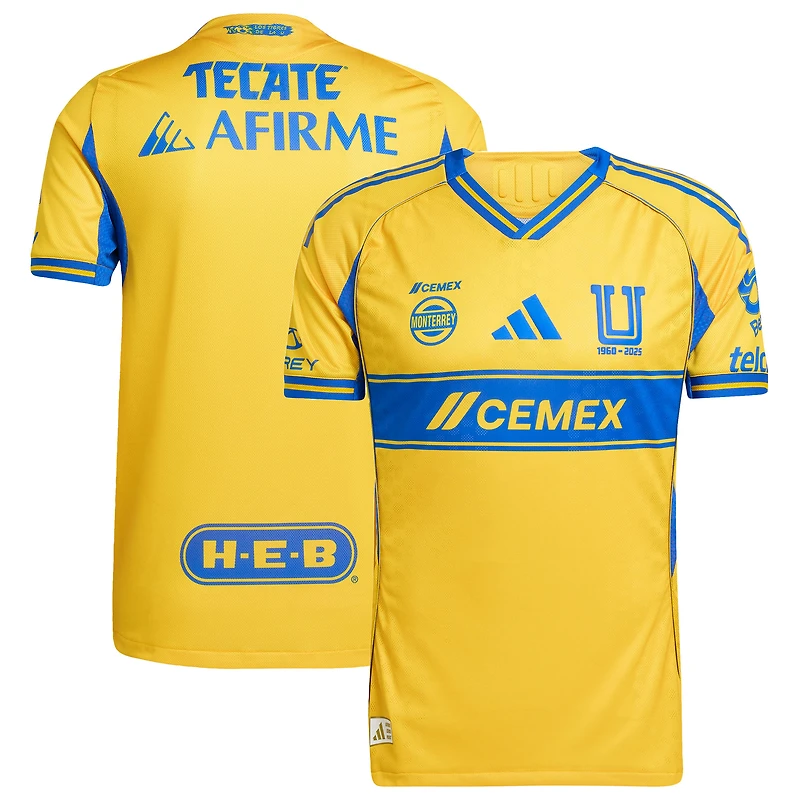 Maillot adidas Gold Tigres UANL 2025/26 Réplique domicile pour homme