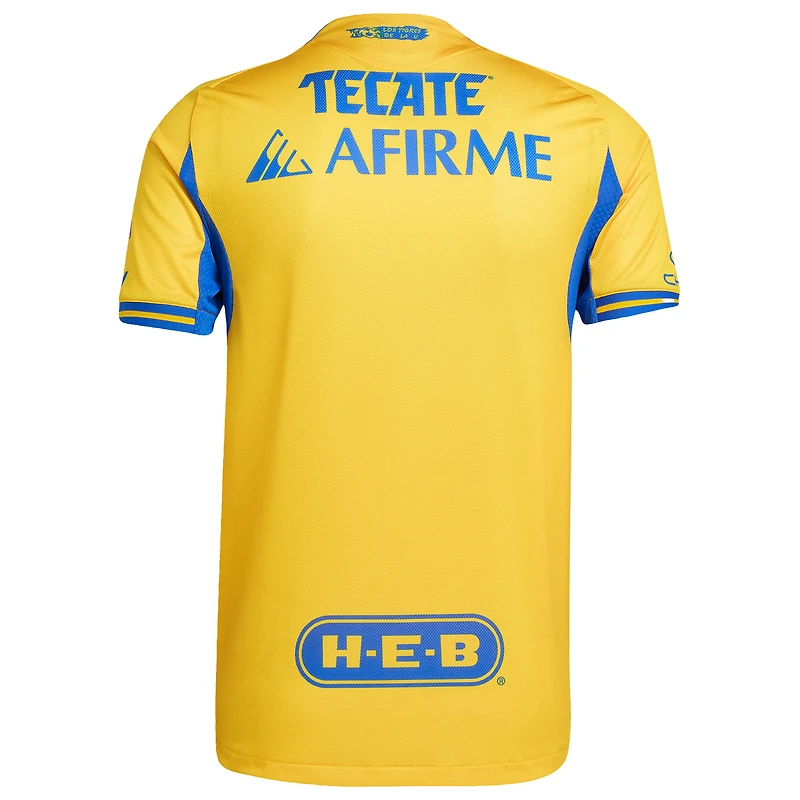 Men's adidas Gold Tigres UANL 2025/26 Home Authentic Jersey