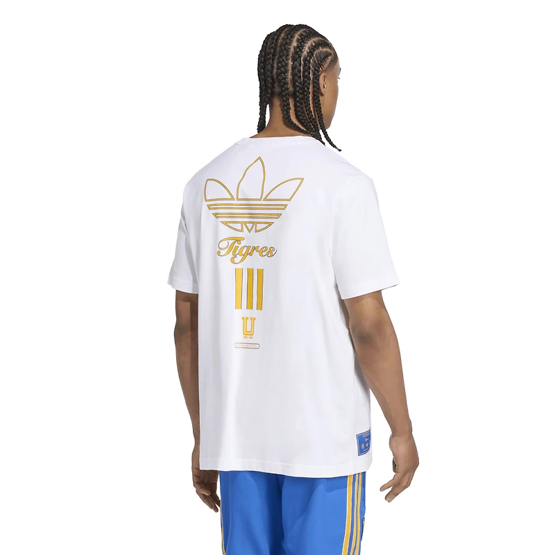 T-shirt graphique adidas blanc pour homme, collection Tigres UANL Terrace Icons