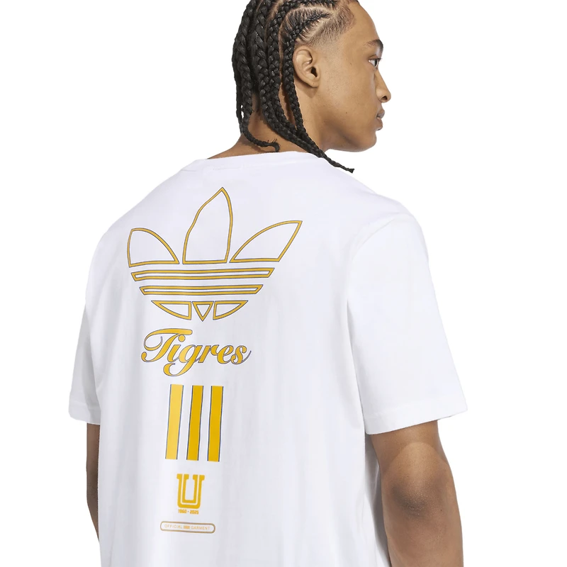 T-shirt graphique adidas blanc pour homme, collection Tigres UANL Terrace Icons