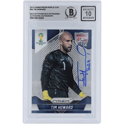 Carte autographiée de Tim Howard (USMNT) - Coupe du Monde 2014 Panini Prizm n° 66 - Authentifiée par Beckett Fanatics Witnessed (n° 10)