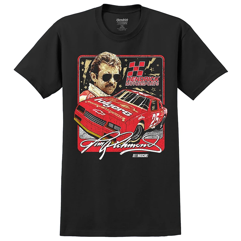 Men's Hendrick Motorsports Team Collection Black Tim Richmond Folgers Car Tri-Blend T-Shirt