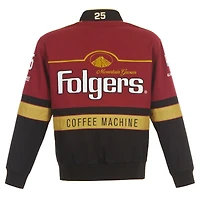Men's JH Design  Maroon/Black Tim Richmond Folgers Twill Uniform Full-Snap Jacket
