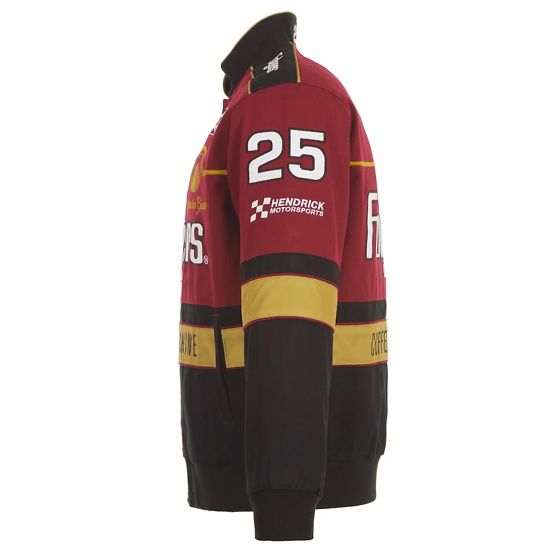 Men's JH Design Maroon/Black Tim Richmond Folgers Twill Uniform Full-Snap Jacket