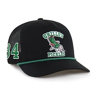 Casquette trucker Todd Gilliland noire pour homme, modèle 47, avec patch latéral et corde d'attelage, ajustable.