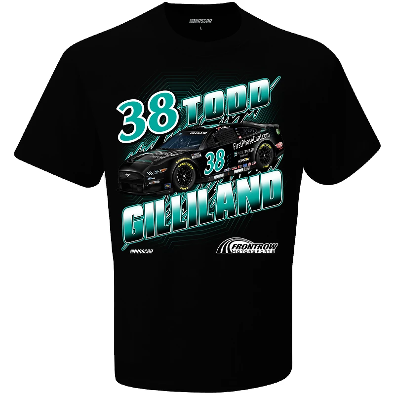 Men's Checkered Flag Black Todd Gilliland First Phase Groove T-Shirt