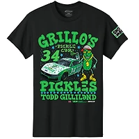 T-shirt noir pour homme de Todd Gilliland Grillo's Pickles, inspiré du sport automobile au premier rang