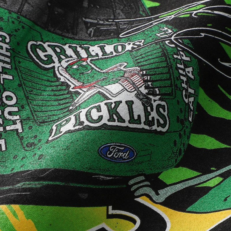 Men's Front Row Motorsports  Black Todd Gilliland #34 Grillo's Pickles T-Shirt