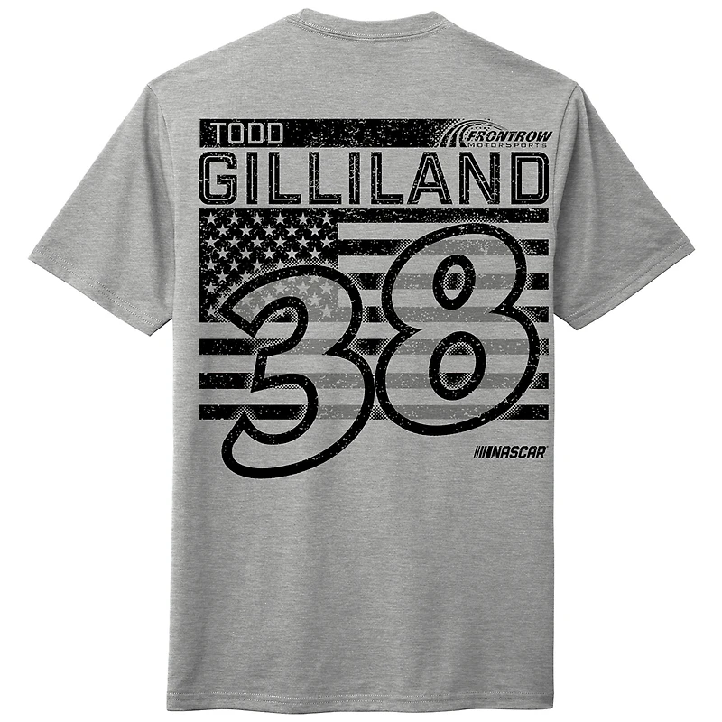 T-shirt triple mélange drapeau Todd Gilliland gris chiné pour hommes