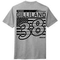 T-shirt triple mélange drapeau Todd Gilliland gris chiné pour hommes
