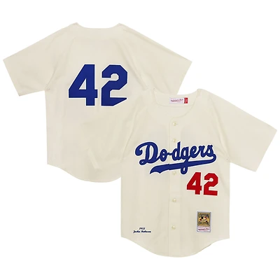 Toddler Mitchell & Ness Jackie Robinson Cream Brooklyn Dodgers 1955 Authentic Jersey