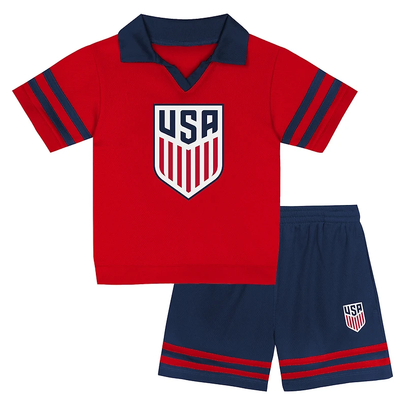 Ensemble haut et short Charming Dude rouge/bleu marine pour tout-petits USMNT