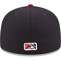 Casquette ajustée 59FIFTY Toledo Mud Hens Authentic Collection pour homme New Era bleu marine