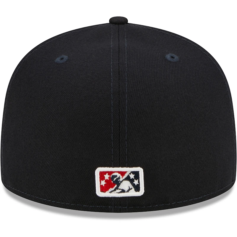 Men's New Era Navy Toledo Mud Hens Authentic Collection 59FIFTY Fitted Hat