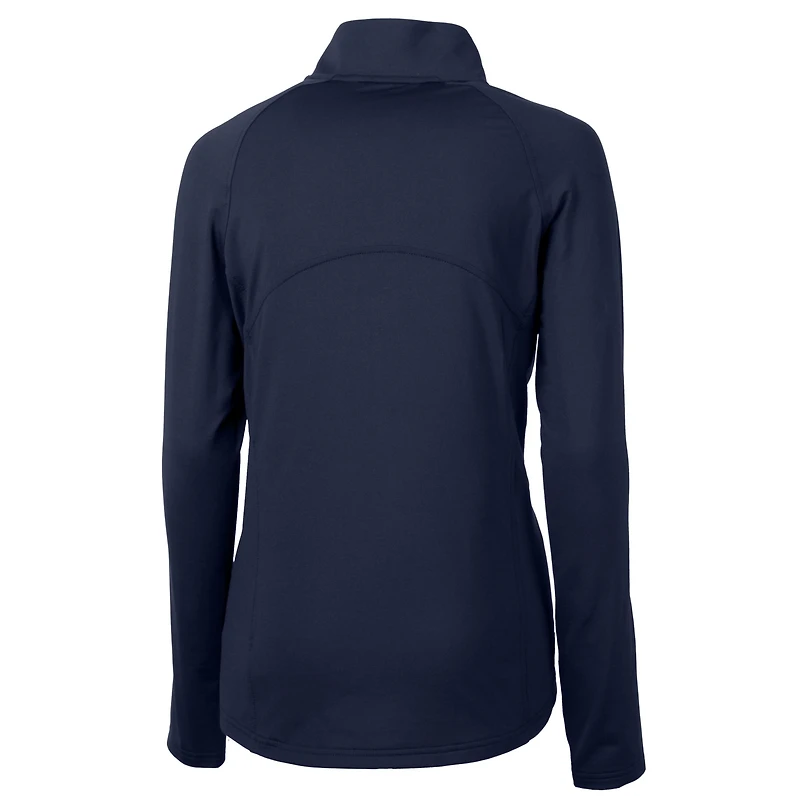 Women's Cutter & Buck Navy Toledo Mud Hens Adapt Eco Knit Stretch Recycled Half-Zip Top