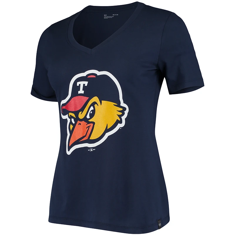 T-shirt Under Armour Toledo Mud Hens Performance pour femme, bleu marine
