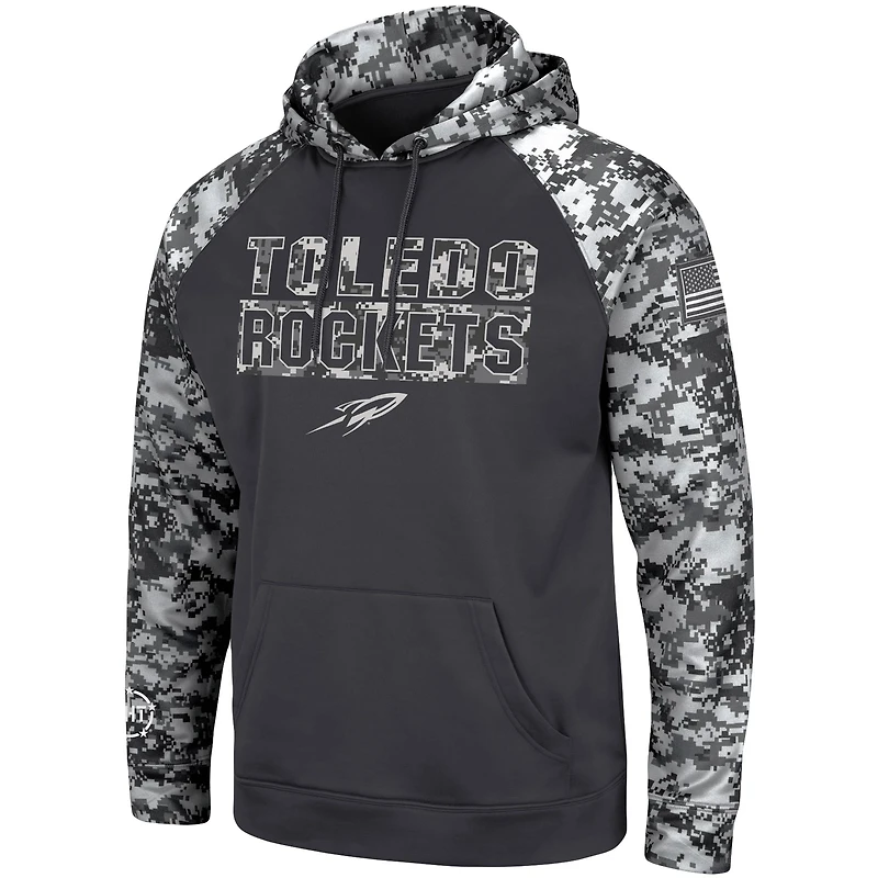 Sweat à capuche Colosseum Charcoal Toledo Rockets OHT Military Appreciation Digital Camo pour homme